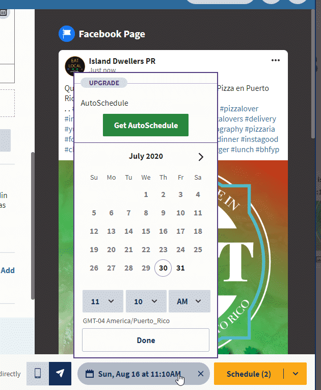 Hootsuite Scheduling planner